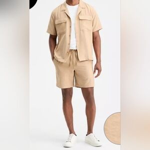 Alfani Men's Short-Sleeve Camp Shirt in Tan
